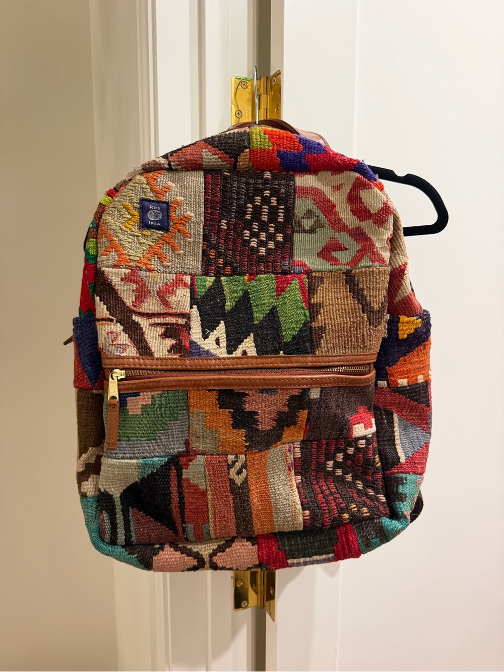 Res Ispa Multicolor Patchwork Canvas Women's Backpack
